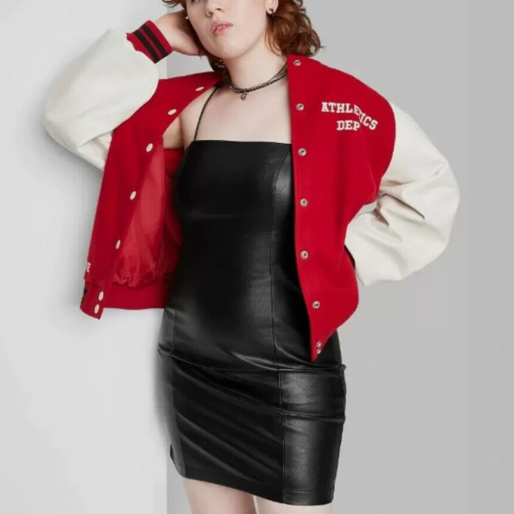 Wild Fable XXL Black Faux Leather Dress